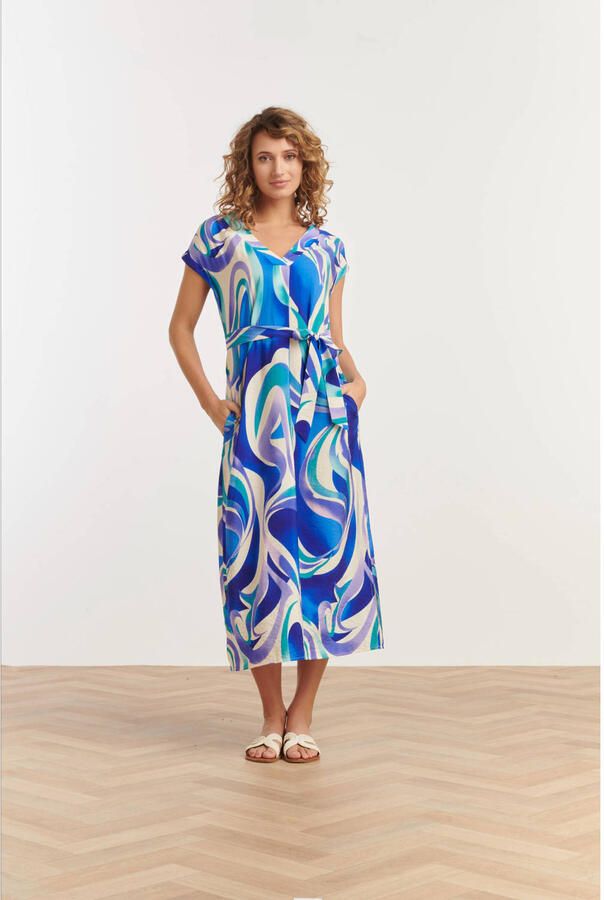 Smashed Lemon zomerjurk blauw
