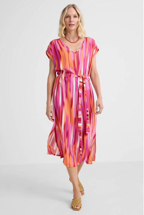 Smashed Lemon zomerjurk met all over print roze