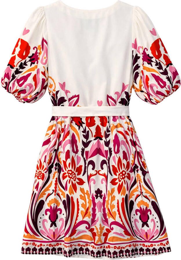 Smashed Lemon zomerjurk met ceintuur en print rood - Foto 2