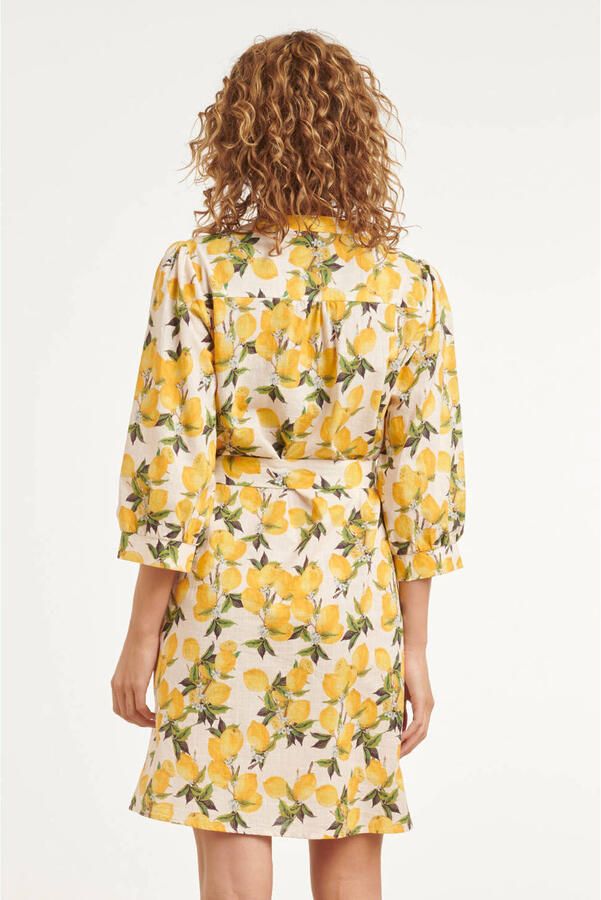 Smashed Lemon zomerjurk met print geel - Foto 3
