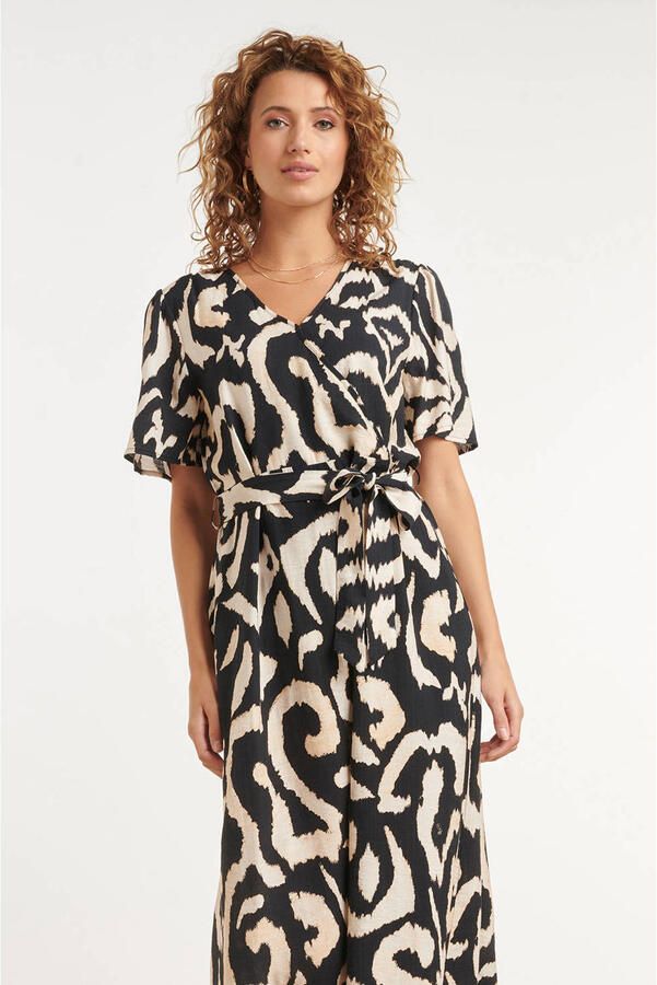 Smashed Lemon zomerjurk met print zwart