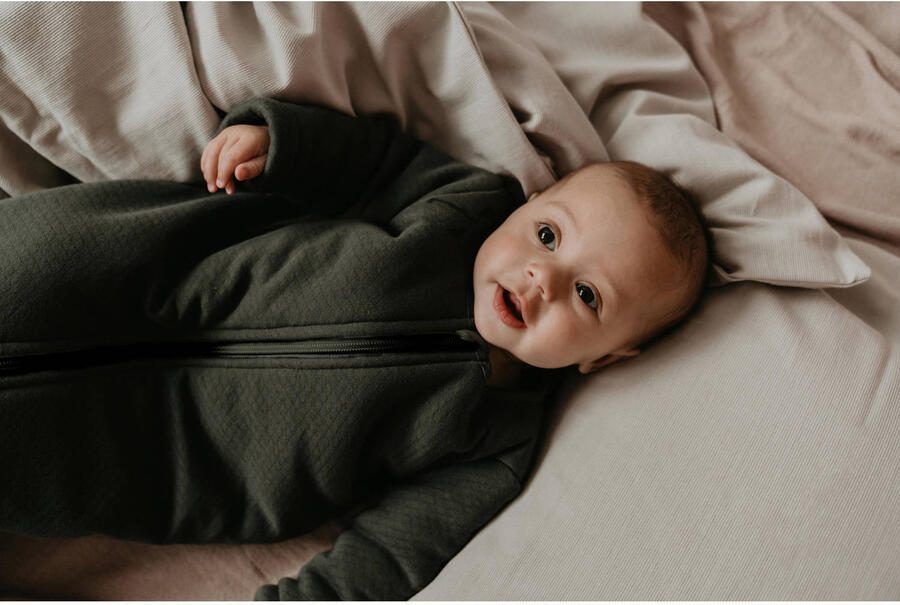 Snoozebaby baby slaapzak Dark Green Babyslaapzak Groen Effen 70