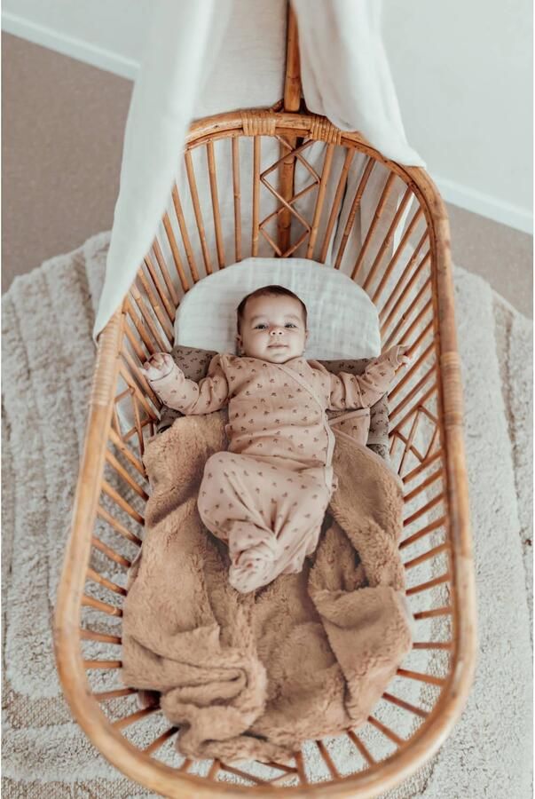 Snoozebaby ledikant deken roze Babydeken Effen | Babydeken van - Foto 3