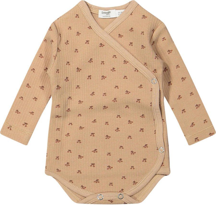 Snoozebaby overslagromper cherry pink Roze Katoen V-hals 62 68