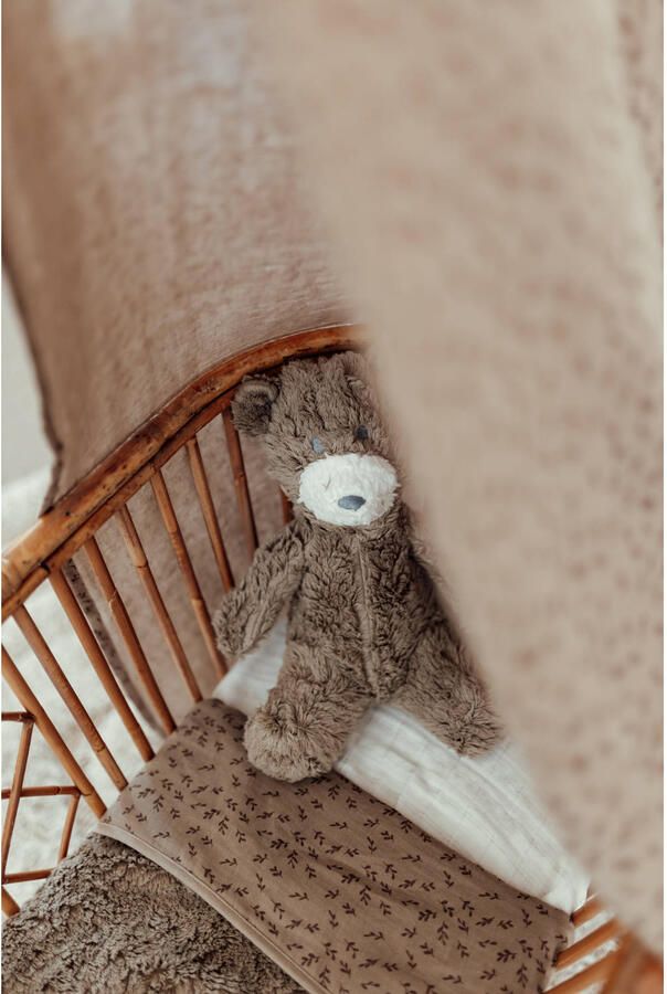 Snoozebaby wiegdeken met teddy hazel brown Babydeken Bruin All over print - Foto 3