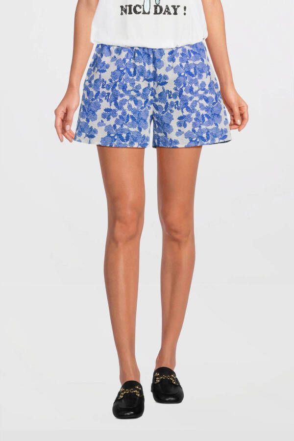 Sofie Schnoor gebloemde loose fit short blauw wit