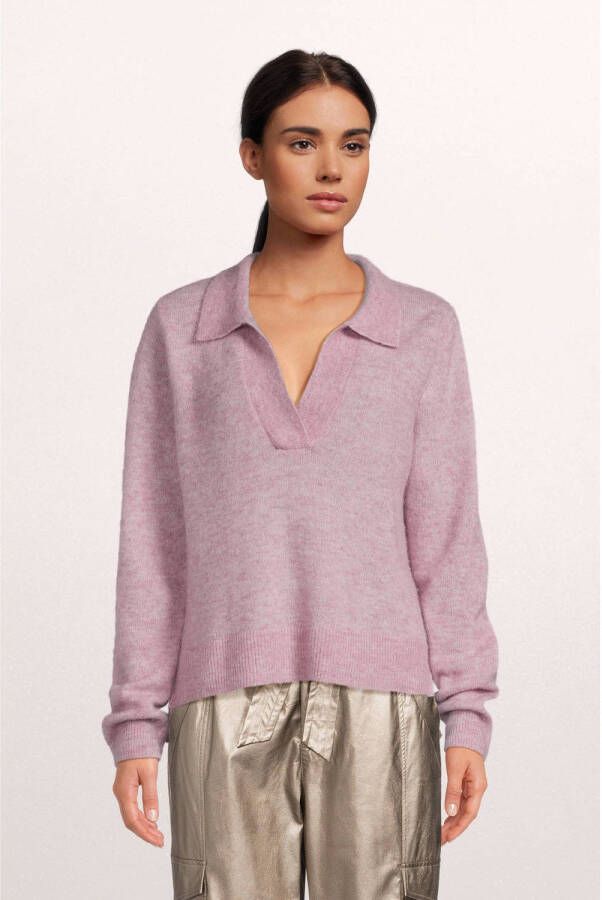 Sofie Schnoor gemêleerde fijngebreide sweater met wol lila
