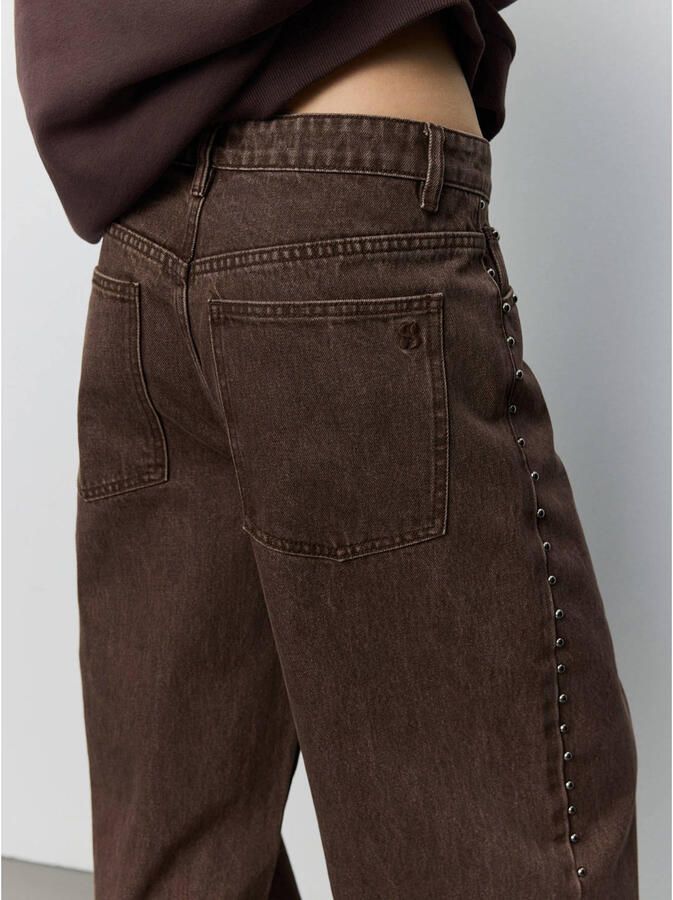 Sofie Schnoor barrel jeans met studs bruin