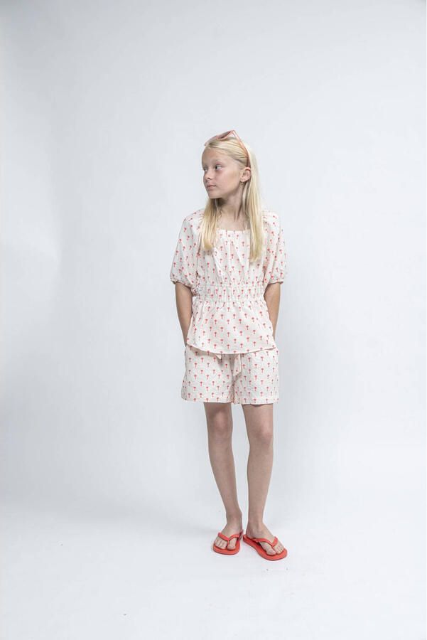 Sofie Schnoor casual short met all over print ecru roze Korte broek Meisjes Polyester 176 - Foto 2