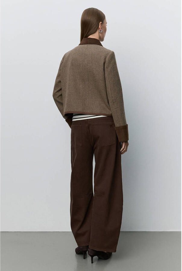 Sofie Schnoor cropped geruite corduroy blazer met wol bruin - Foto 2