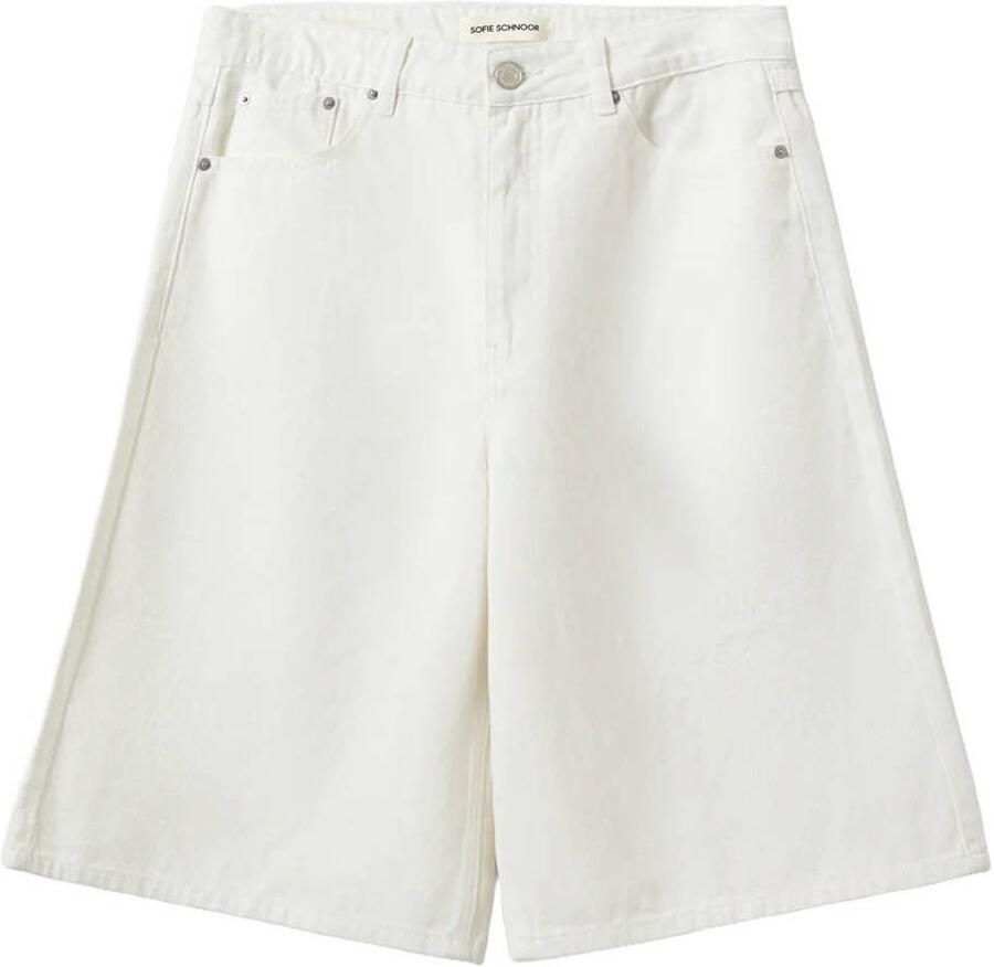 Sofie Schnoor denim wide leg regular waist jort ecru