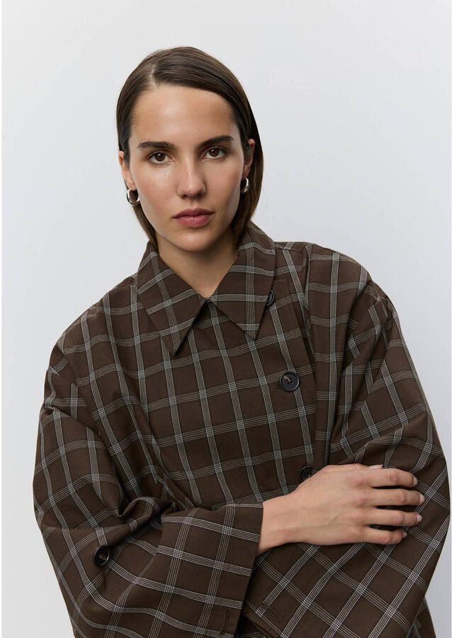Sofie Schnoor geruite trenchcoat bruin