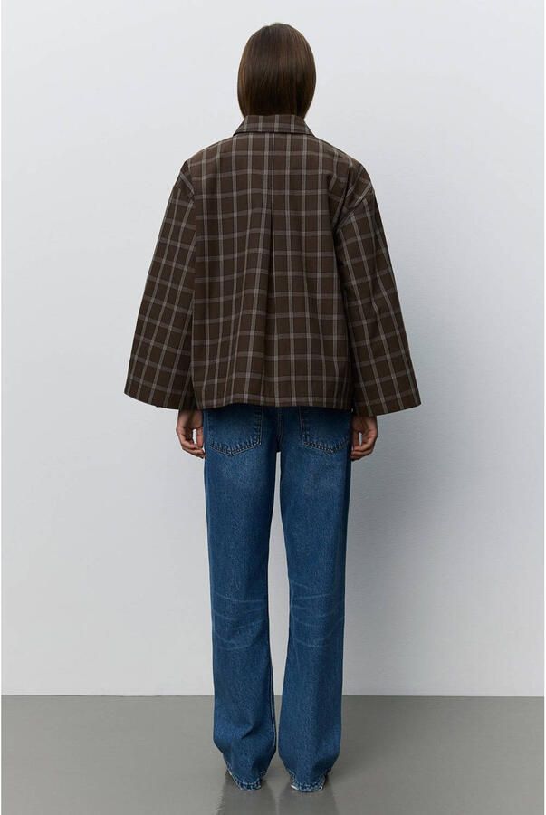 Sofie Schnoor geruite trenchcoat bruin - Foto 3