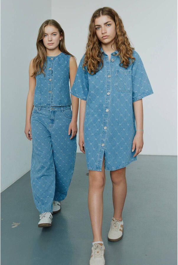 Sofie Schnoor girls denim spijkerjurk medium blue denim - Foto 3