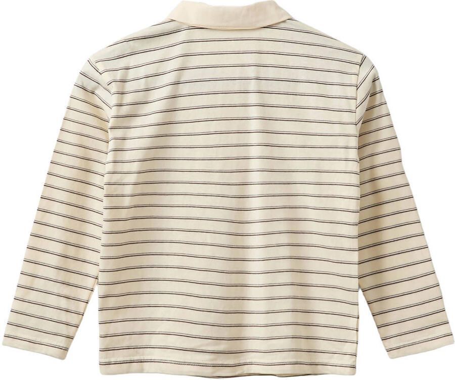 Sofie Schnoor girls gestreepte longsleeve ecru Meisjes Katoen Polokraag - Foto 2