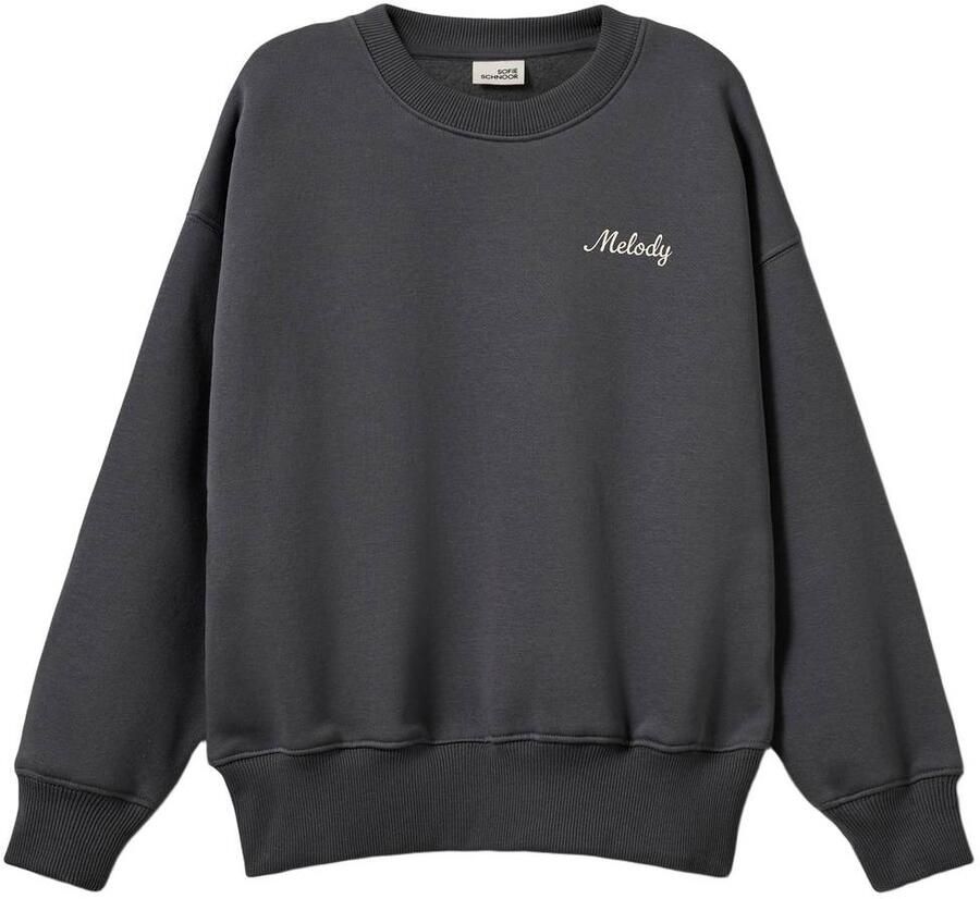 Sofie Schnoor girls sweater met backprint antraciet