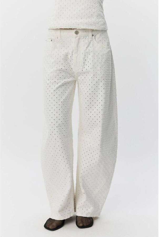 Sofie Schnoor high waist barrel jeans ecru