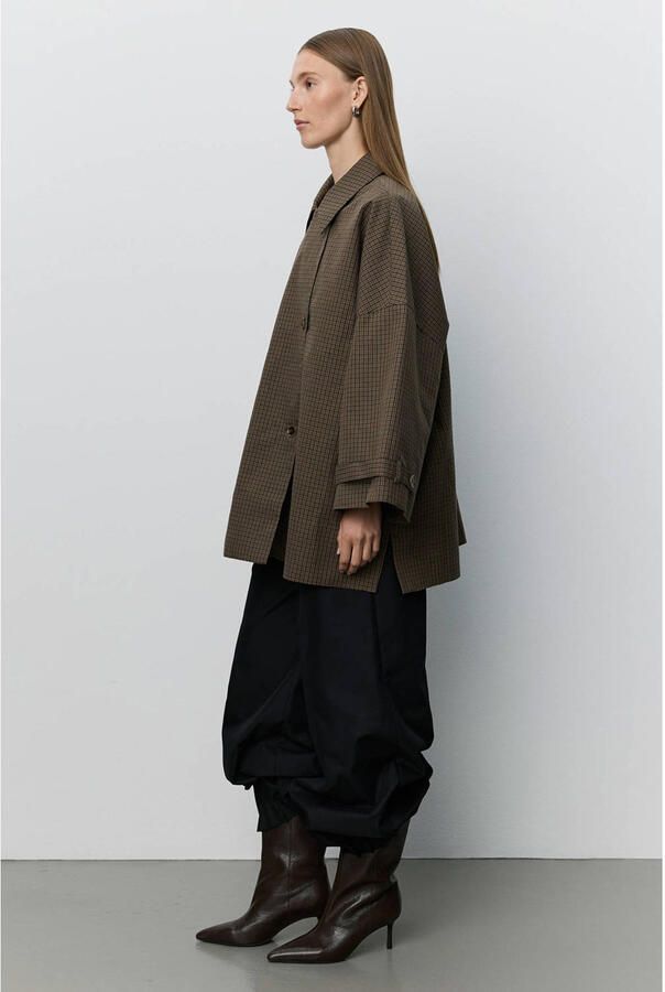Sofie Schnoor katoenen geruite trenchcoat bruin - Foto 2