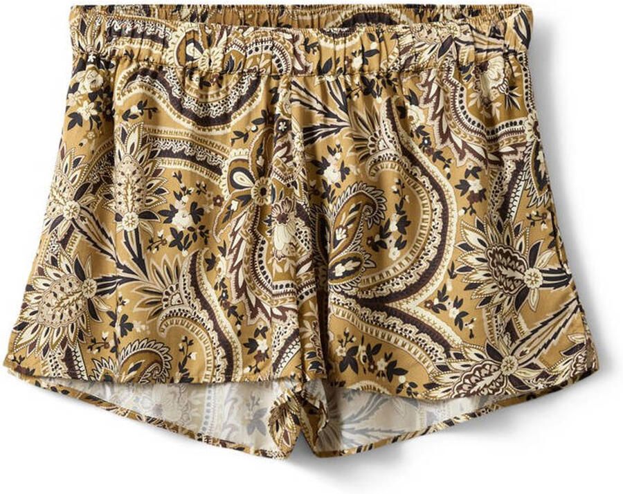 Sofie Schnoor low waist casual short met paisley print geel