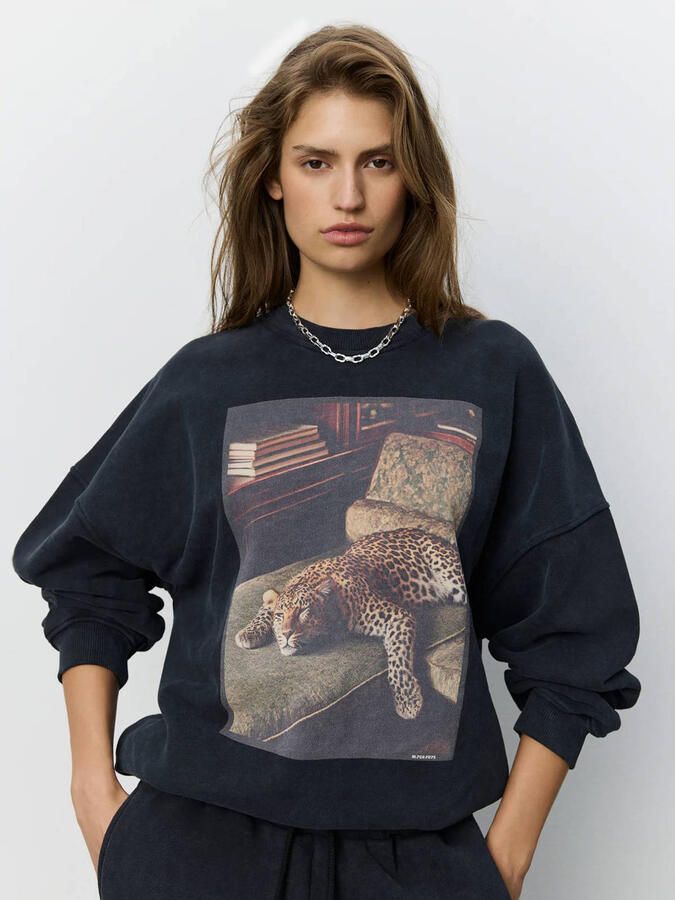 Sofie Schnoor oversized trui met print zwart