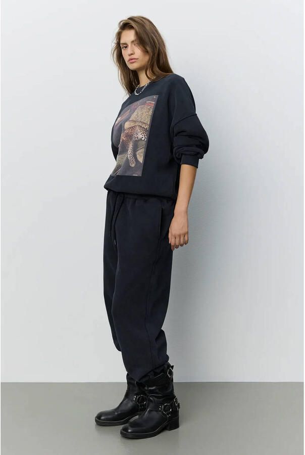 Sofie Schnoor oversized trui met print zwart - Foto 2