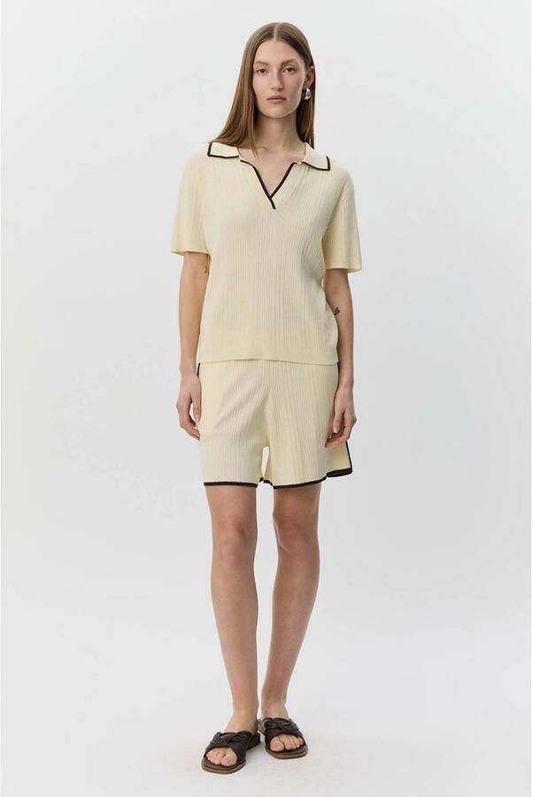 Sofie Schnoor polo rib gebreid ecru