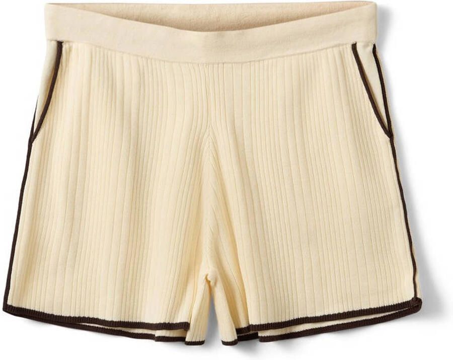 Sofie Schnoor regular waist casual short rib gebreid ecru - Foto 3