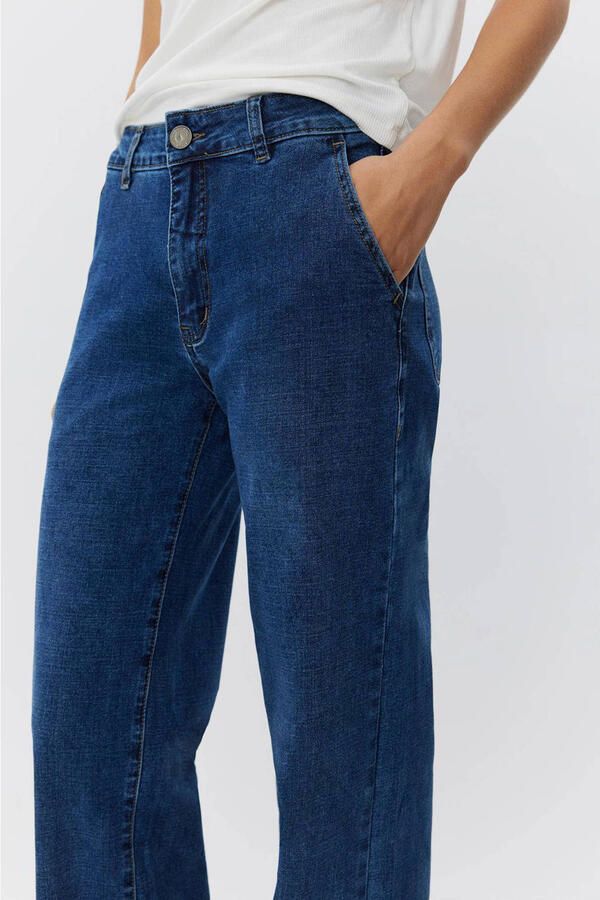 Sofie Schnoor regular waist wide leg jeans medium blue denim