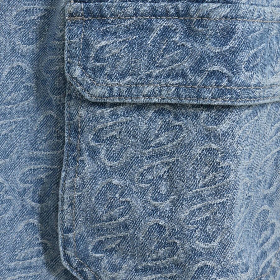 Sofie Schnoor spijkerrok met hartjes light blue denim Blauw Hartjes 128 - Foto 6