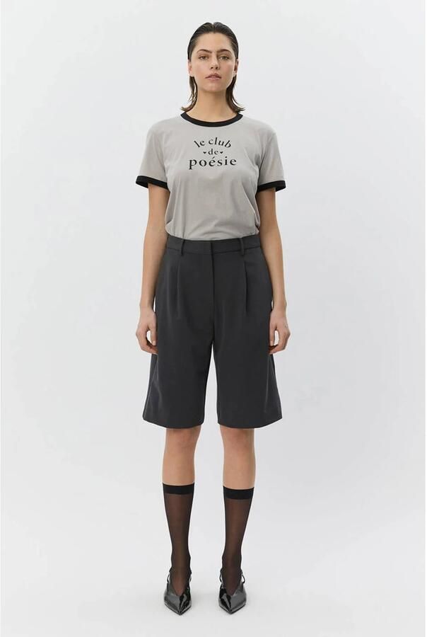 Sofie Schnoor wide leg bermuda short grijs