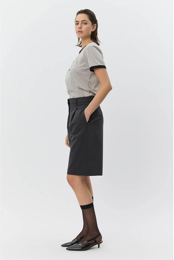Sofie Schnoor wide leg bermuda short grijs - Foto 3