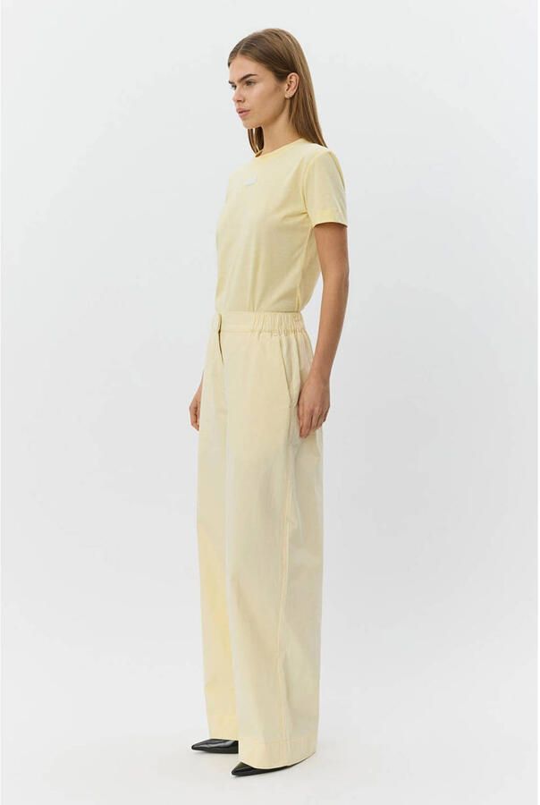Sofie Schnoor wide leg high waist broek lichtgeel - Foto 3
