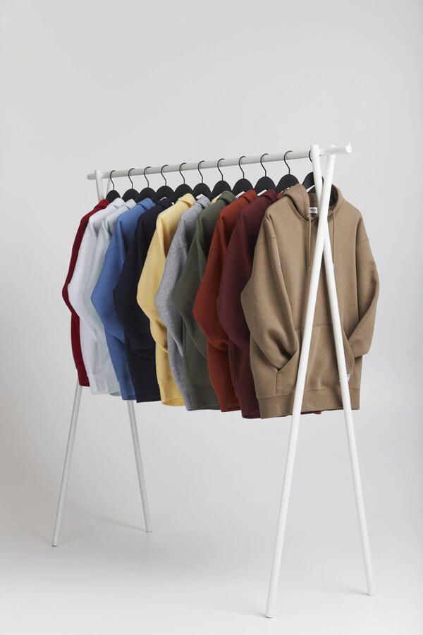 !solid Hoodie met kangoeroezak model 'Lenz'