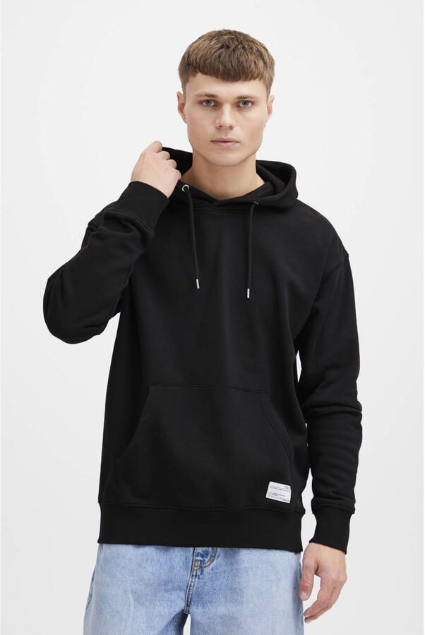 Solid hoodie met logo zwart - Foto 2