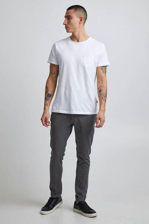 Solid slim fit pantalon Frederic med grey - Foto 2