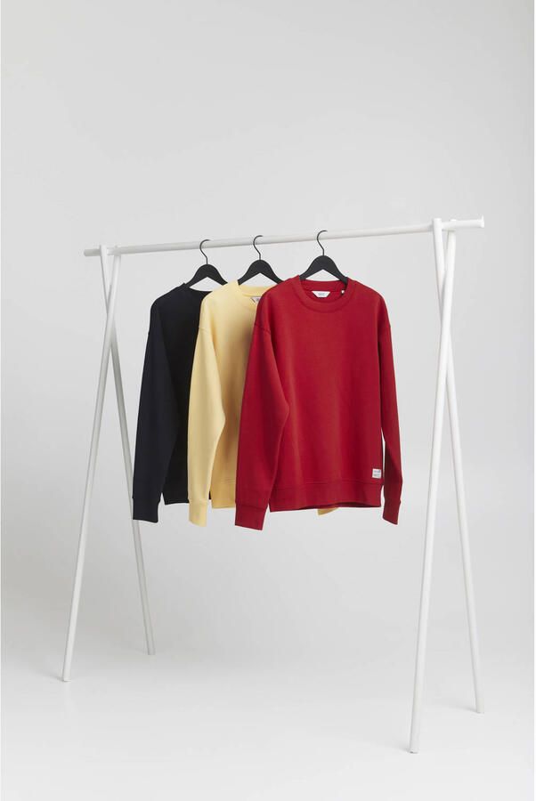 Solid sweater met logo zwart