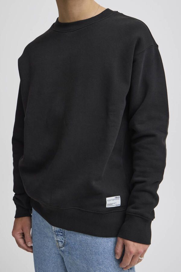 Solid sweater met logo zwart - Foto 2
