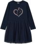 S.Oliver A-lijn jurk met printopdruk donkerblauw Meisjes Stretchkatoen Ronde hals 104 - Thumbnail 1
