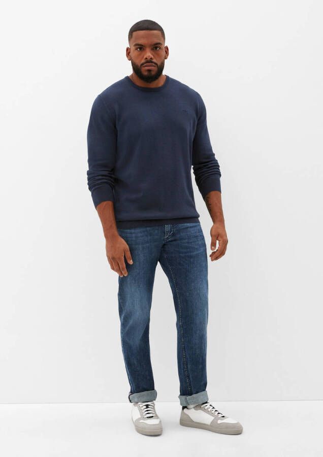 S.Oliver Plus SIZE gebreide pullover met geribde ronde hals