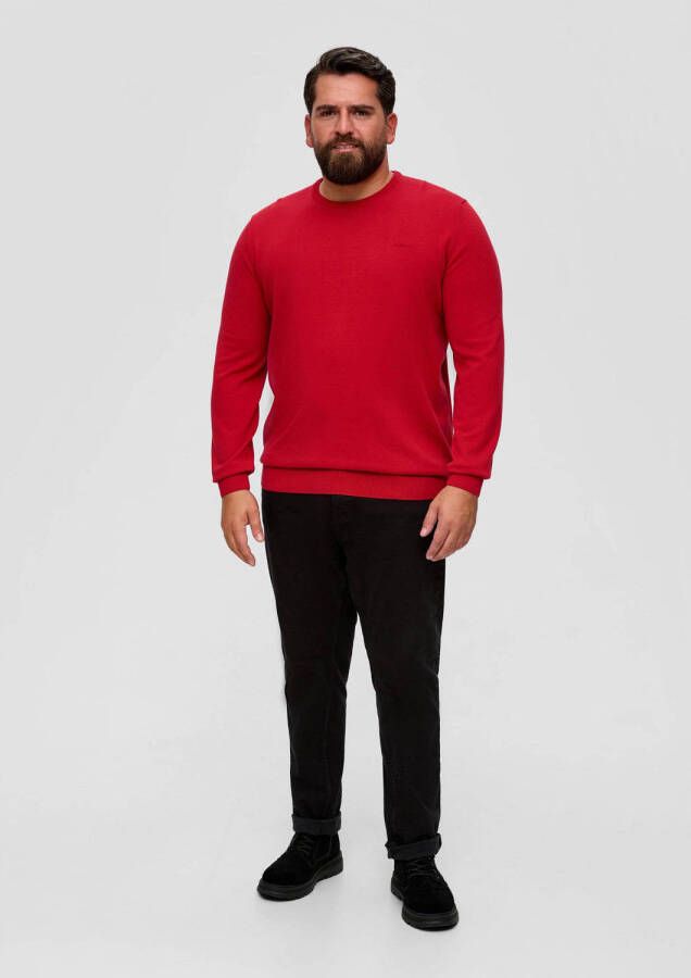 S.Oliver Big Size fijngebreide trui Plus Size met logo rood