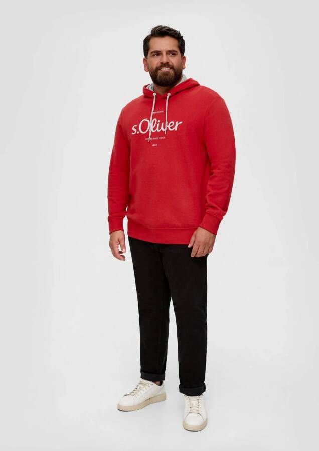 S.Oliver Big Size hoodie Plus Size met printopdruk rood