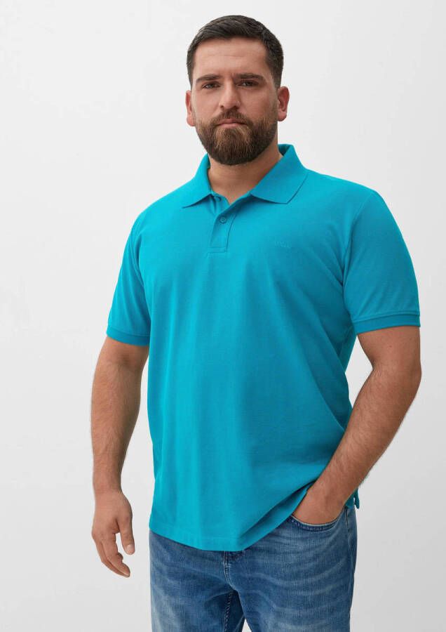 S.Oliver Plus SIZE poloshirt met labelstitching