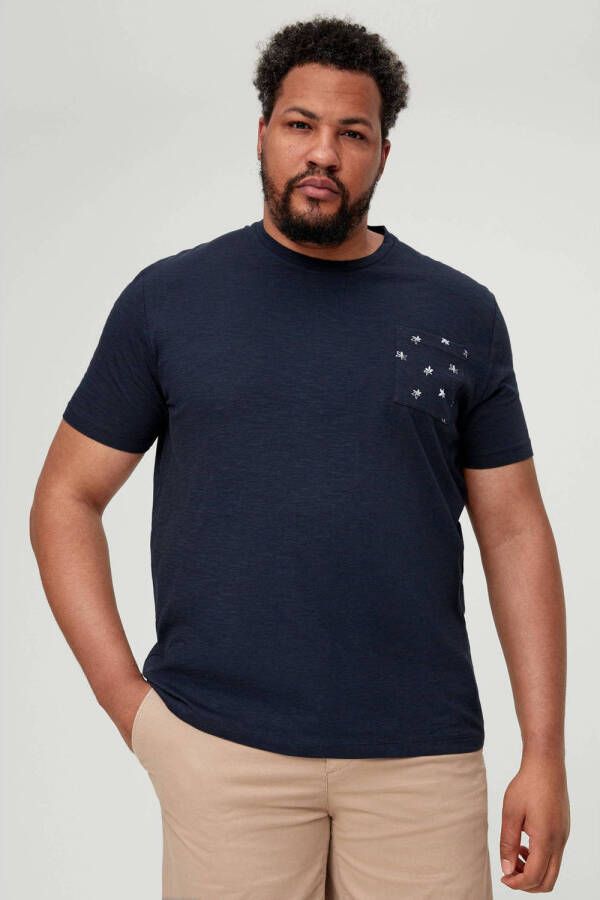 S.Oliver Big Size regular fit T-shirt Plus Size met printopdruk donkerblauw