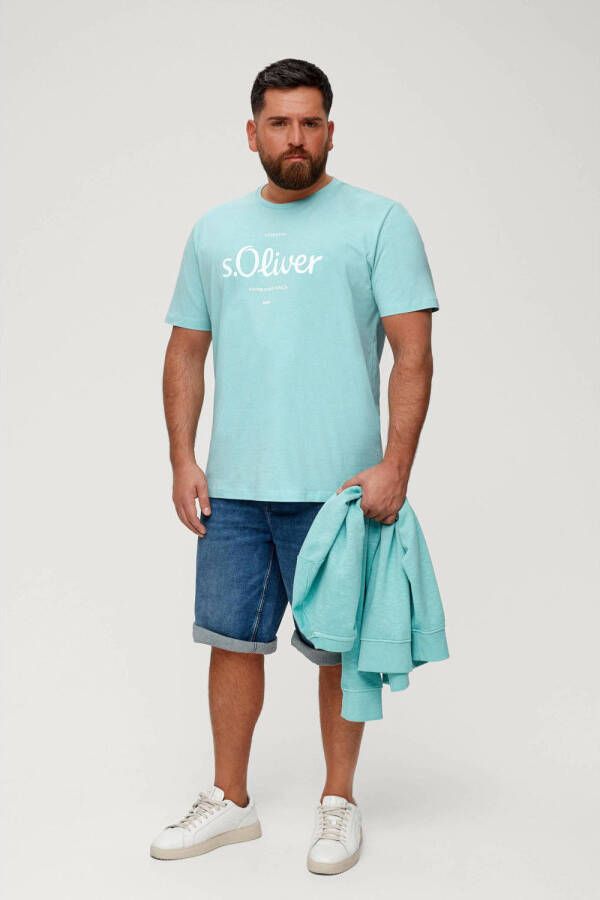 S.Oliver Big Size regular fit T-shirt Plus Size met printopdruk turqoise