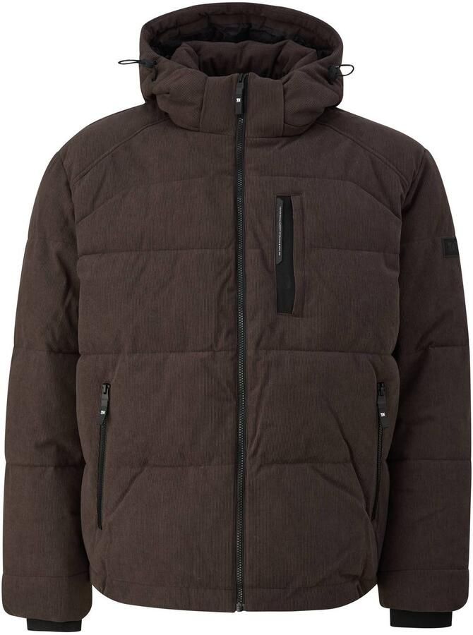 S.Oliver Big Size corduroy winterjas bruin