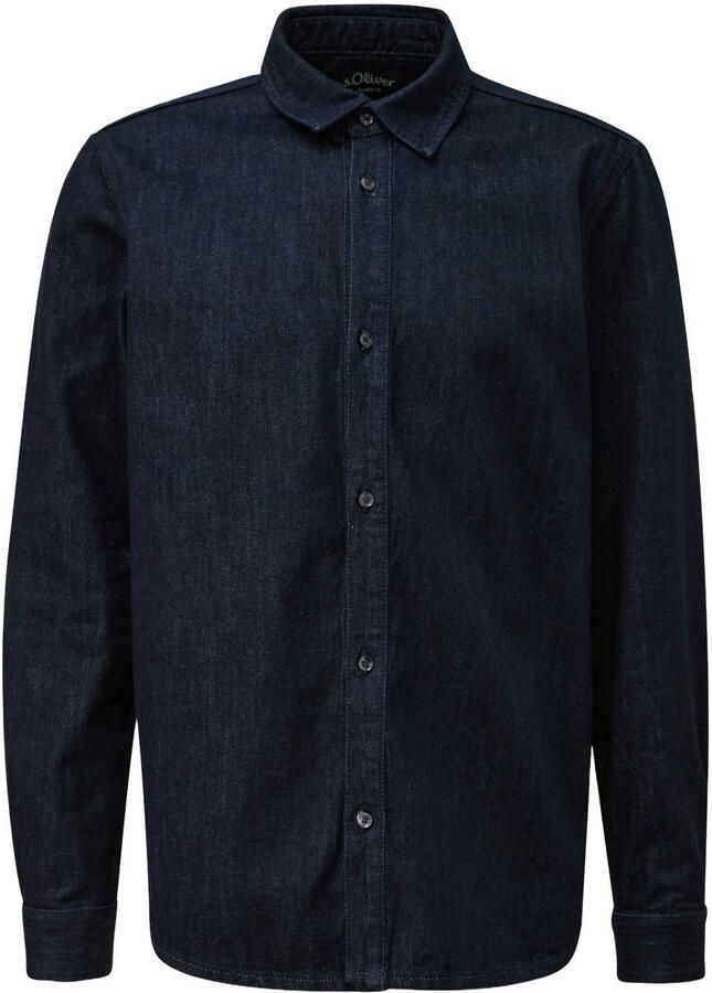 S.Oliver denim regular fit casual overhemd marine