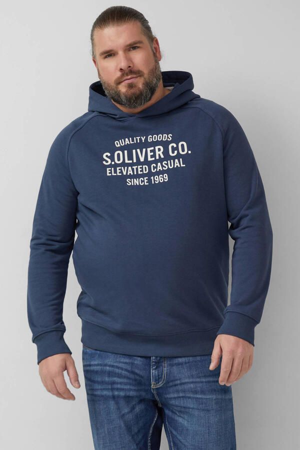 S.Oliver Big Size hoodie donkerblauw