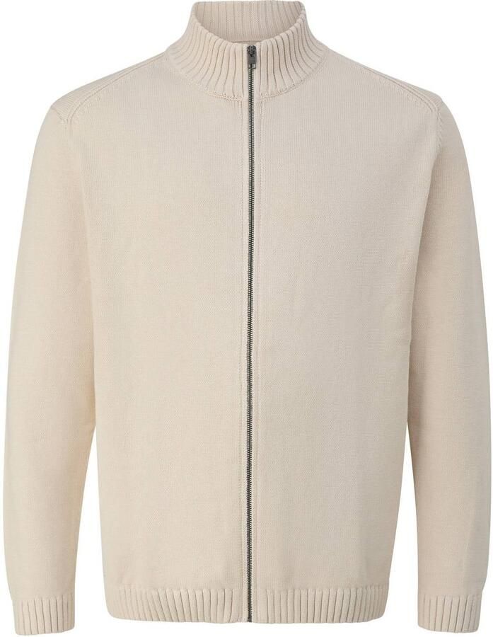S.Oliver Big Size katoenen gebreid vest beige