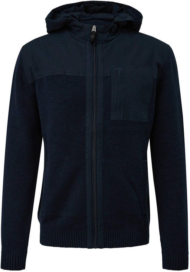 S.Oliver Big Size katoenen gebreid vest blauwzwart