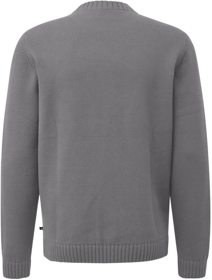 S.Oliver Big Size katoenen regular fit gebreide trui grijs